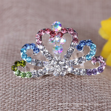 Moda Crianças Crown Rhinestone Tiara Pente